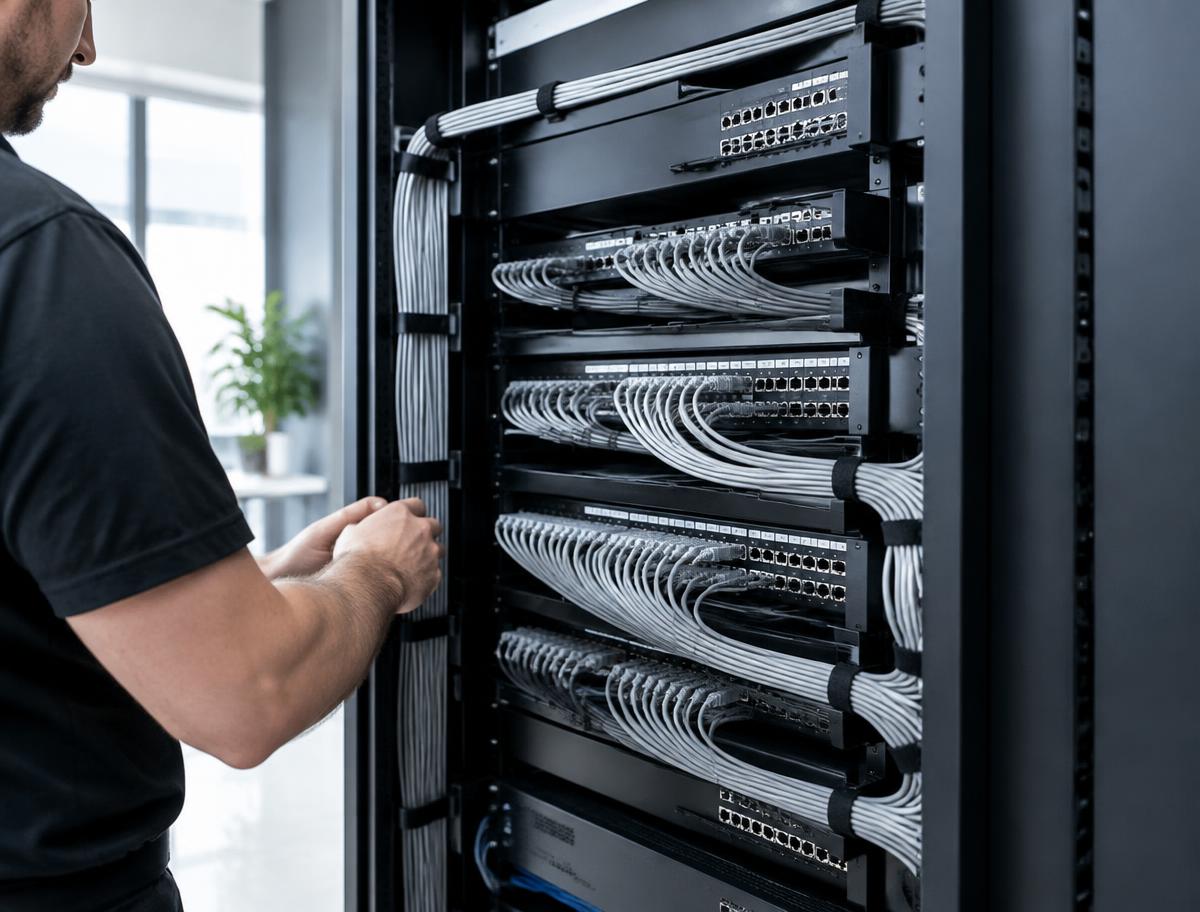 Instalação organizada de rede de dados
